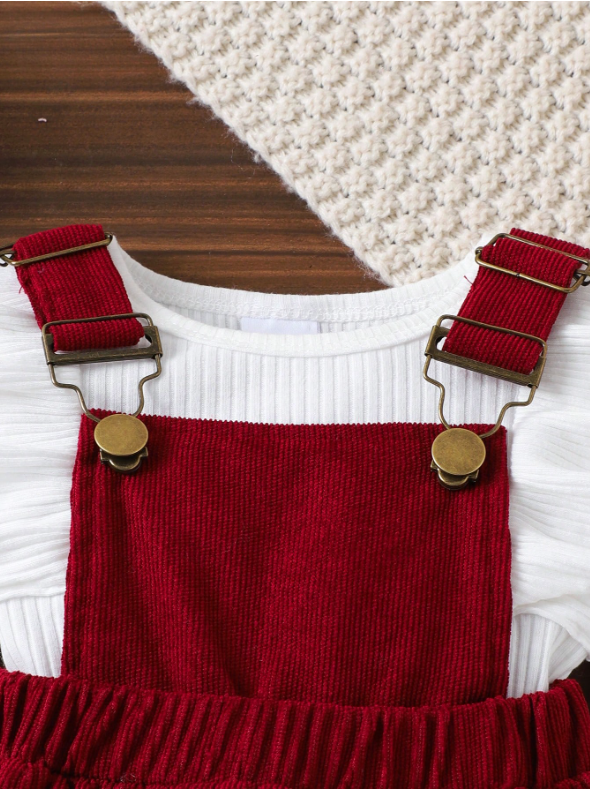 Baby Girl 2-Piece Bodysuit & Corduroy Dress Set – Autumn/Winter