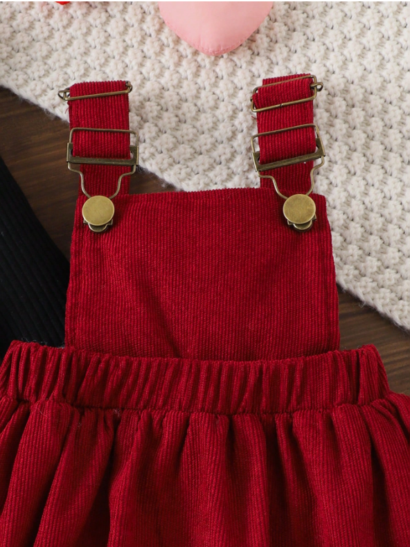 Baby Girl 2-Piece Bodysuit & Corduroy Dress Set – Autumn/Winter