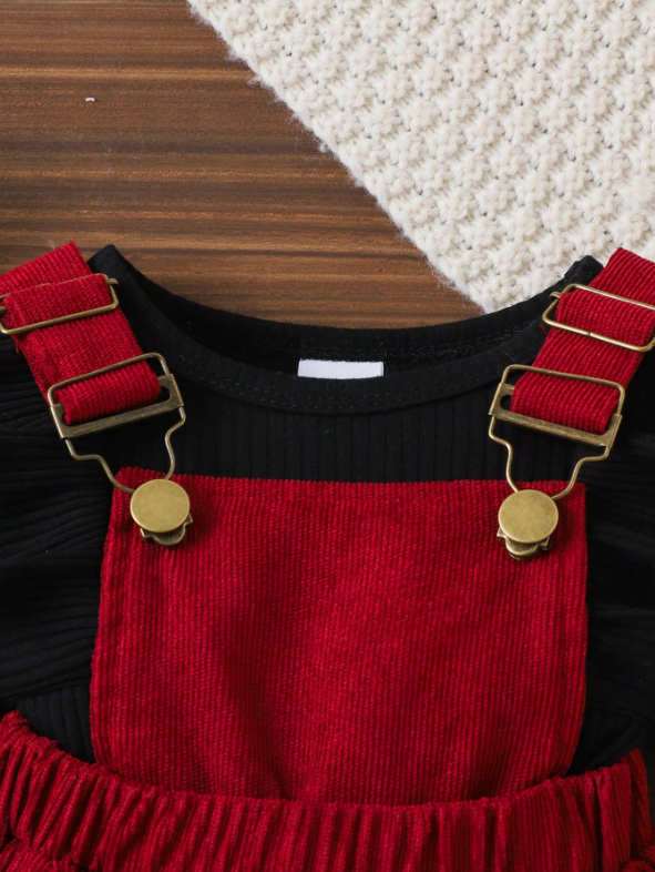 Baby Girl 2-Piece Bodysuit & Corduroy Dress Set – Autumn/Winter