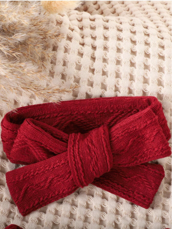 Baby Girl Burgundy Lace-Trim Bodysuit & Socks Set – Fall/Winter