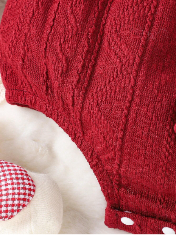 Baby Girl Burgundy Lace-Trim Bodysuit & Socks Set – Fall/Winter