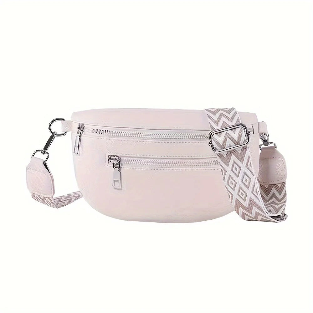 Soft Leather Women Fashion Casual Fanny Pack Saddle Bag New Fashion Chest Bag Single Shoulder Crossbody Bag Travel Mobile Phone