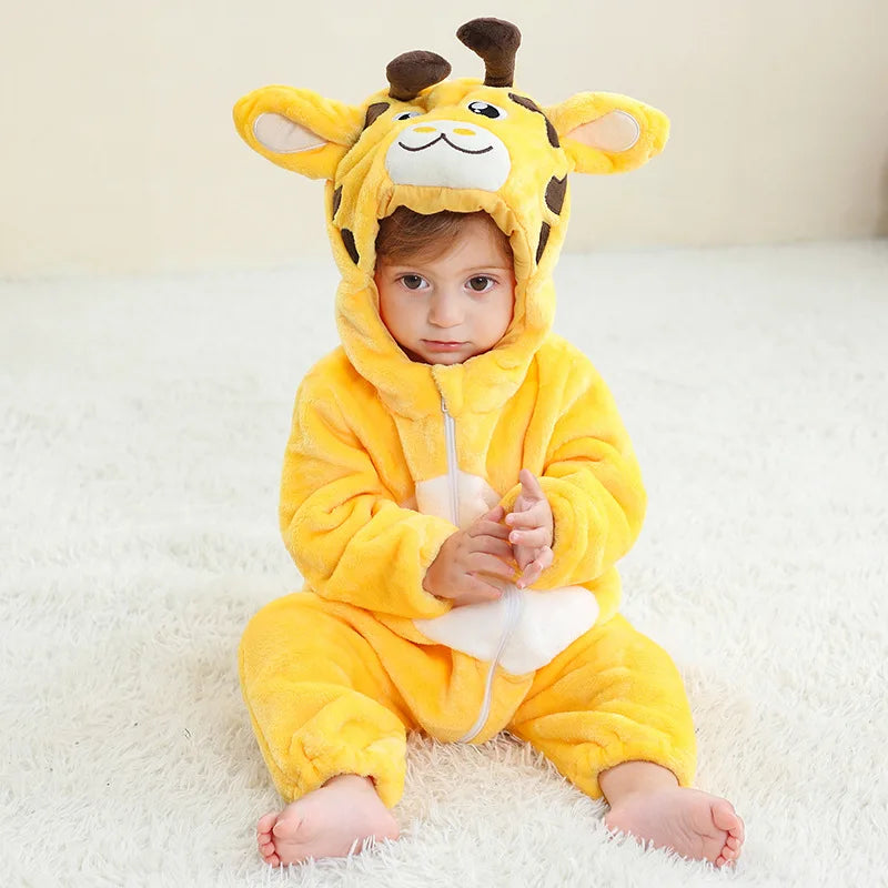 Baby Clothes Winter Pajamas Flannel Thermal Pijamas for Toddler Kids Boys Girls Squirrel Cow Onesies Infant Jumpsuit Pyjamas