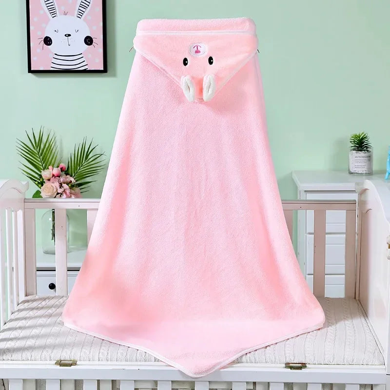 Cartoon Animal Baby Hooded Bath Towels Toddler Bathrobe Warm Sleeping Swaddle Wrap for Boys Girls Newborn Soft Towel Blanket