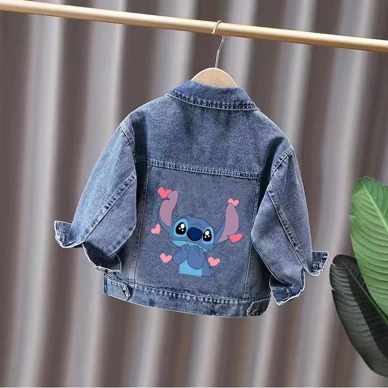 Stitch Denim Jackets For Kids Coat 2025 Spring Autumn Fashion Boys Girls Cartoon Jean Outerwear Kids Casual Jacket Costume 2-10Y