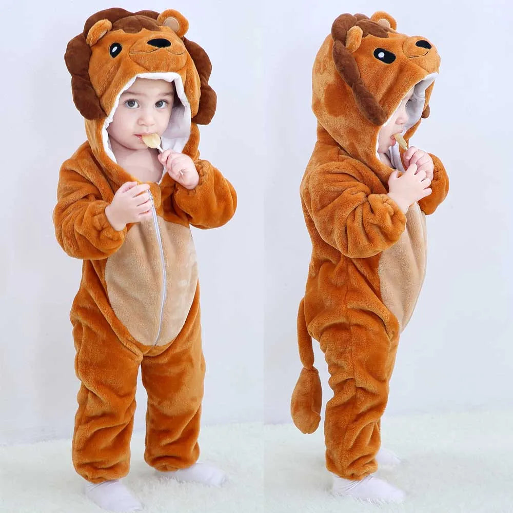 Baby Clothes Winter Pajamas Flannel Thermal Pijamas for Toddler Kids Boys Girls Squirrel Cow Onesies Infant Jumpsuit Pyjamas