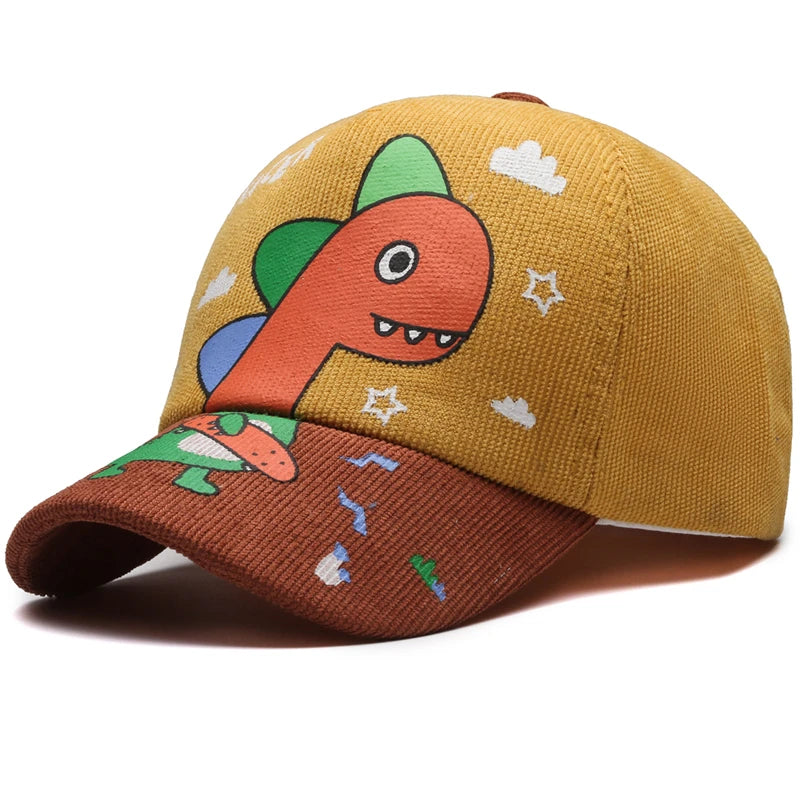 Four Seasons Little Dinosaurs, Children's Hats, Children's Baseball Caps, Cute Cartoon Color-Blocked Caps, Outing Sun Hats