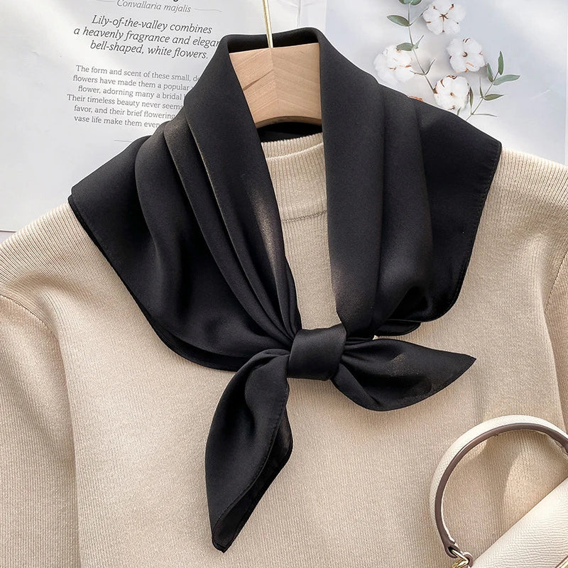 70Cm 100% Mulberry Silk Scarf Women Square Scarves Bandana Wrap Kerchief Mulberry Spring Fashion Luxury Headband Hijab Shawls