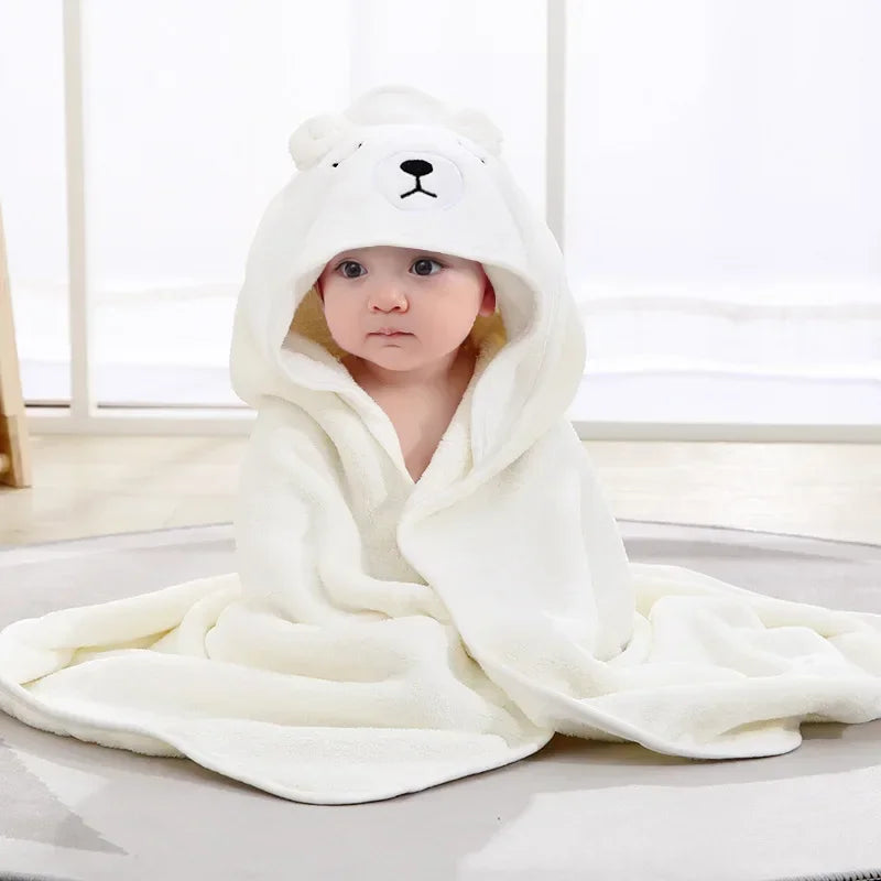 Cartoon Animal Baby Hooded Bath Towels Toddler Bathrobe Warm Sleeping Swaddle Wrap for Boys Girls Newborn Soft Towel Blanket