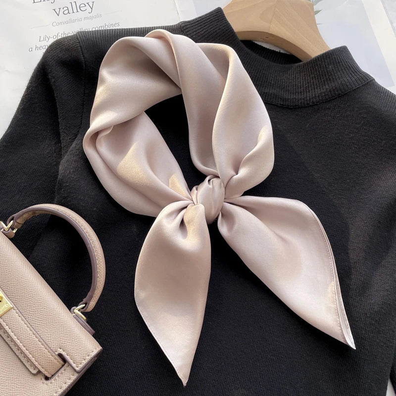 70Cm 100% Mulberry Silk Scarf Women Square Scarves Bandana Wrap Kerchief Mulberry Spring Fashion Luxury Headband Hijab Shawls