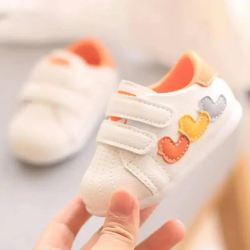 Baby Step Shoes Soft Bottom Anti-Slip 0-1 Year Old Toddler Learning to Walk White Sneakers Breathable Comfortable Infant Footwea