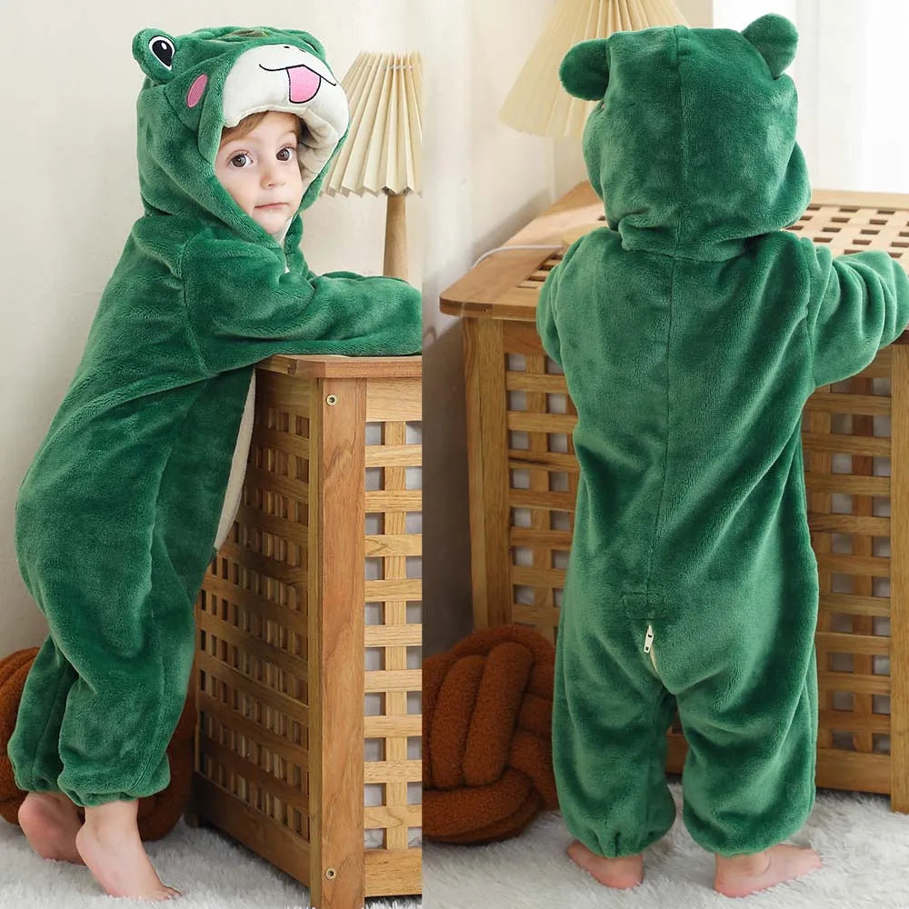 Baby Clothes Winter Pajamas Flannel Thermal Pijamas for Toddler Kids Boys Girls Squirrel Cow Onesies Infant Jumpsuit Pyjamas