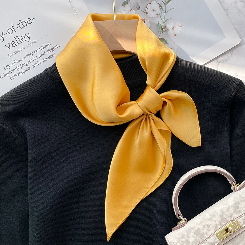 70Cm 100% Mulberry Silk Scarf Women Square Scarves Bandana Wrap Kerchief Mulberry Spring Fashion Luxury Headband Hijab Shawls