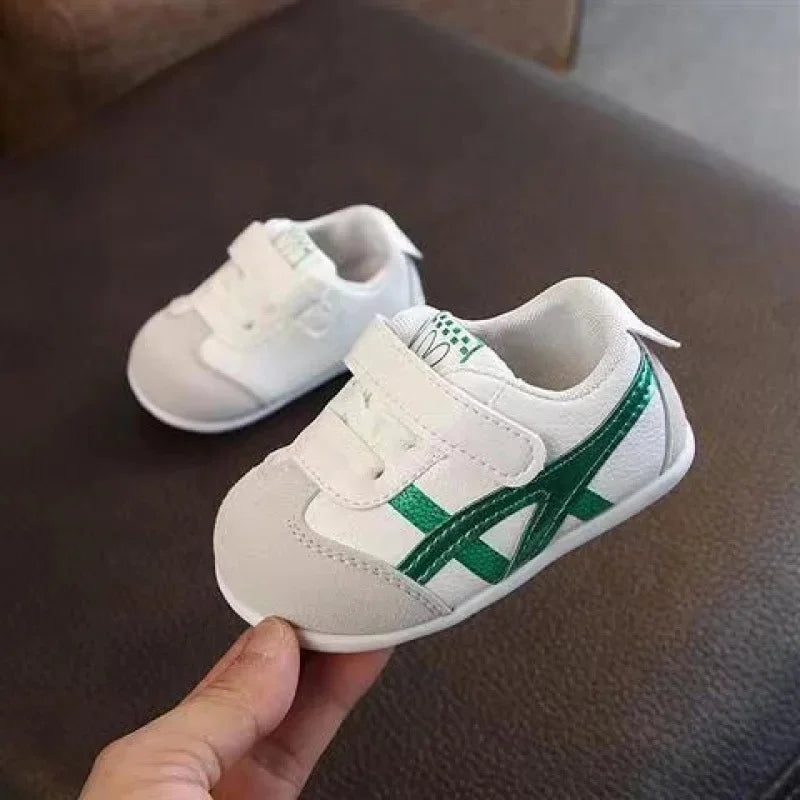 Baby Step Shoes Soft Bottom Anti-Slip 0-1 Year Old Toddler Learning to Walk White Sneakers Breathable Comfortable Infant Footwea