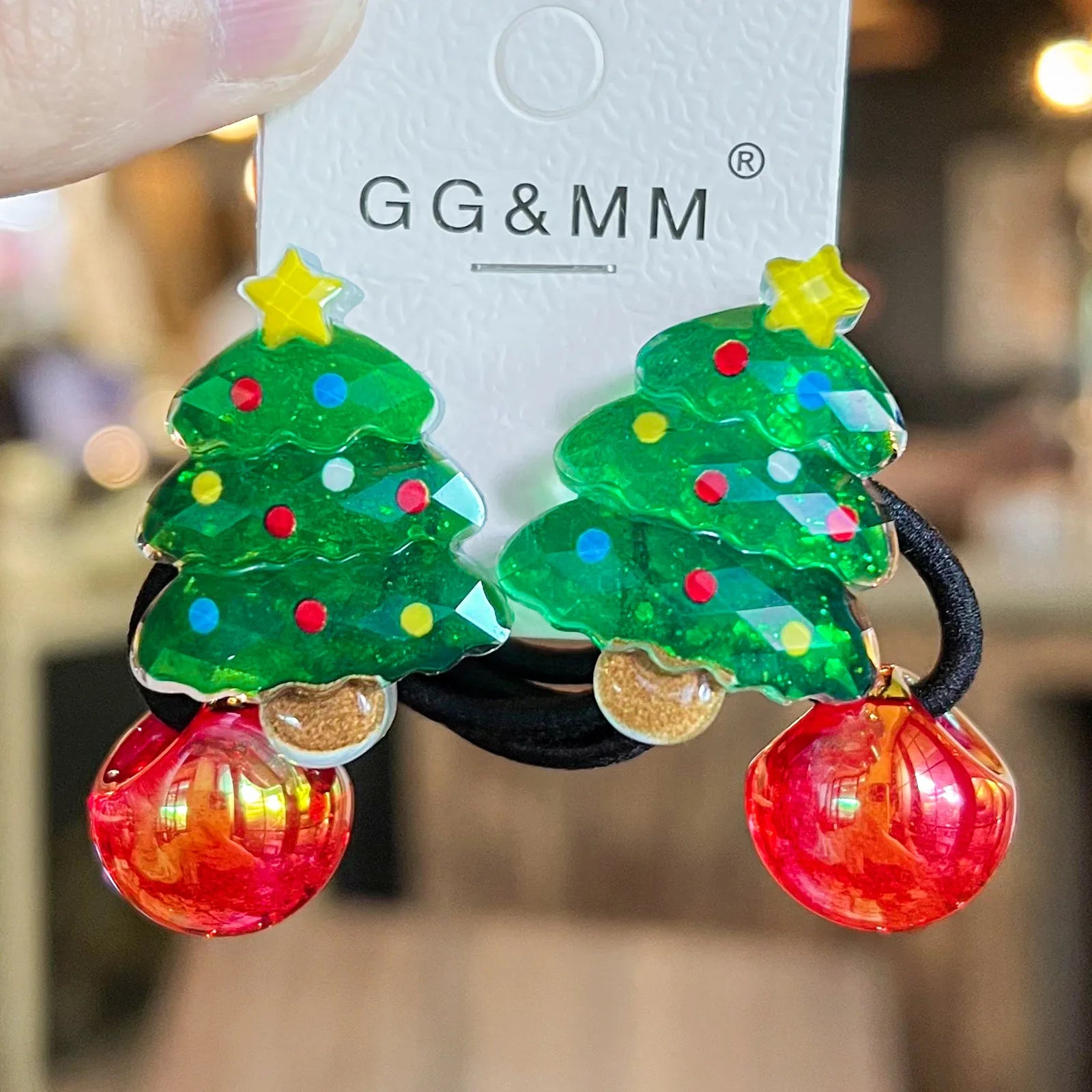 2/5 Pcs Cute Christmas Tree Princess Elastic Hair Bands Kids Hair Accessories Girls Hair Ropes Princess Headwear for Children