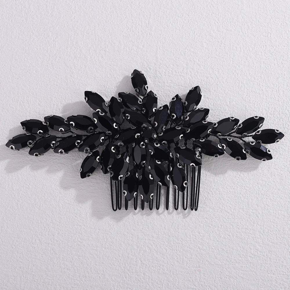 Trendy Rhinestone Bridal Bride Hair Comb Handmade Wedding Side Hair Comb Accessories Party Hair Piece for Women and Girl Jewelry