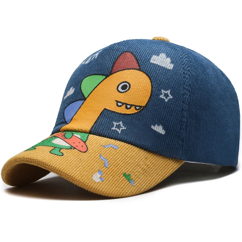 Four Seasons Little Dinosaurs, Children's Hats, Children's Baseball Caps, Cute Cartoon Color-Blocked Caps, Outing Sun Hats