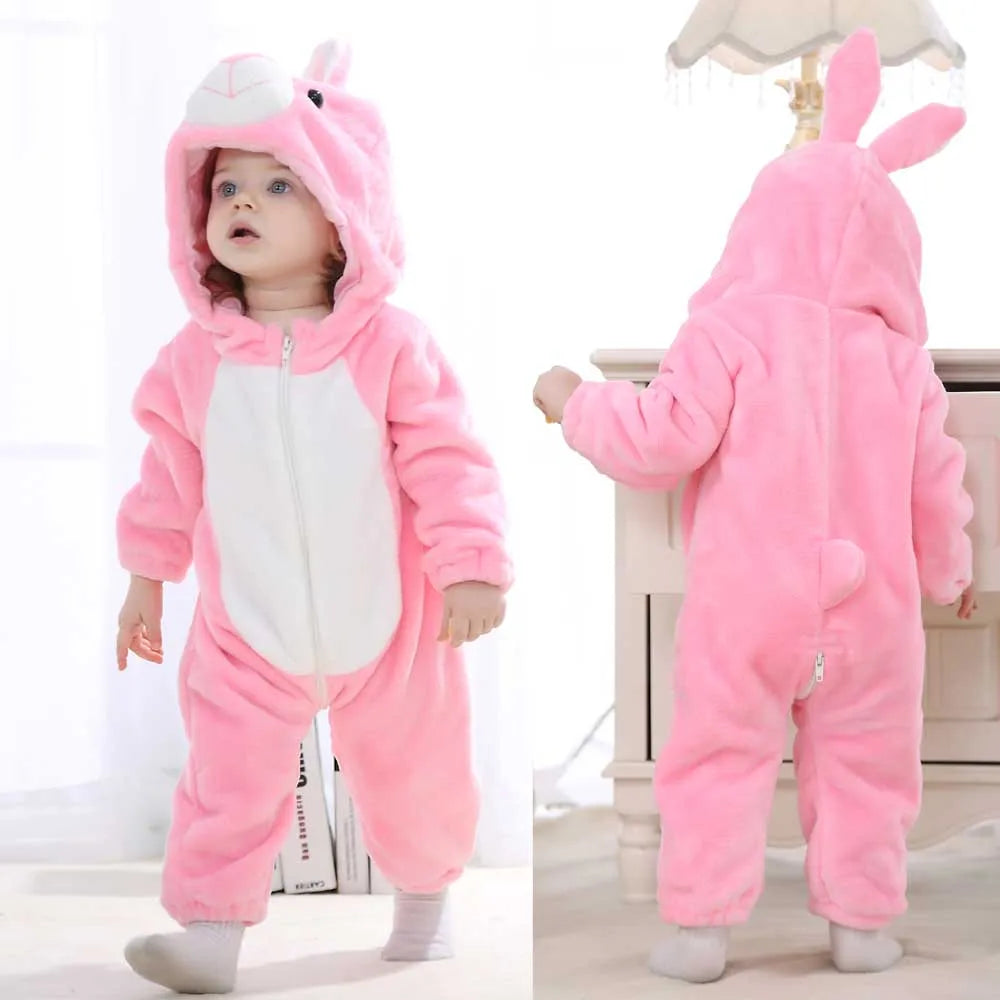 Baby Clothes Winter Pajamas Flannel Thermal Pijamas for Toddler Kids Boys Girls Squirrel Cow Onesies Infant Jumpsuit Pyjamas