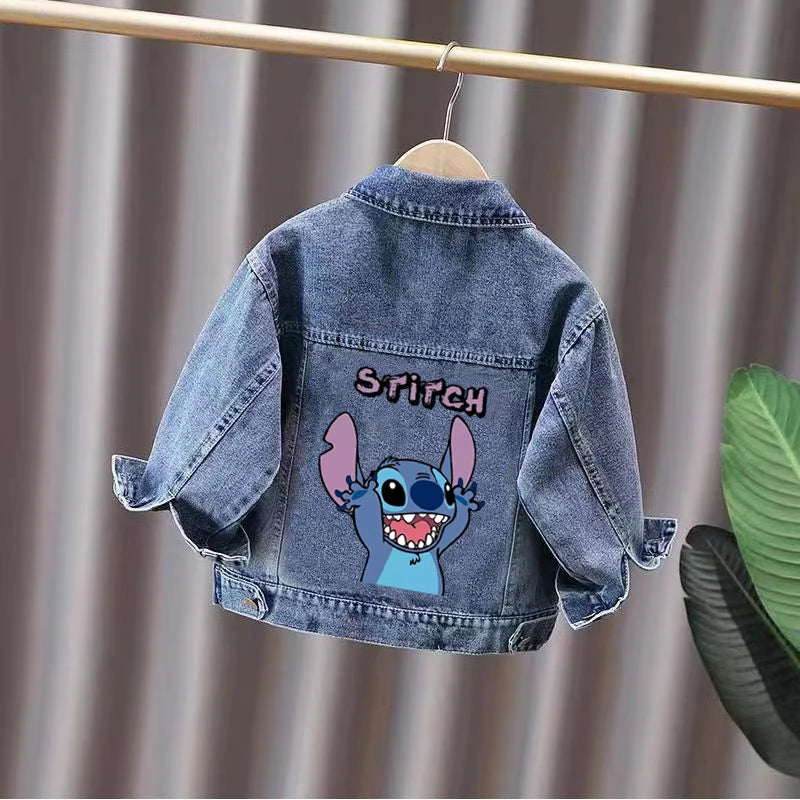 Stitch Denim Jackets For Kids Coat 2025 Spring Autumn Fashion Boys Girls Cartoon Jean Outerwear Kids Casual Jacket Costume 2-10Y