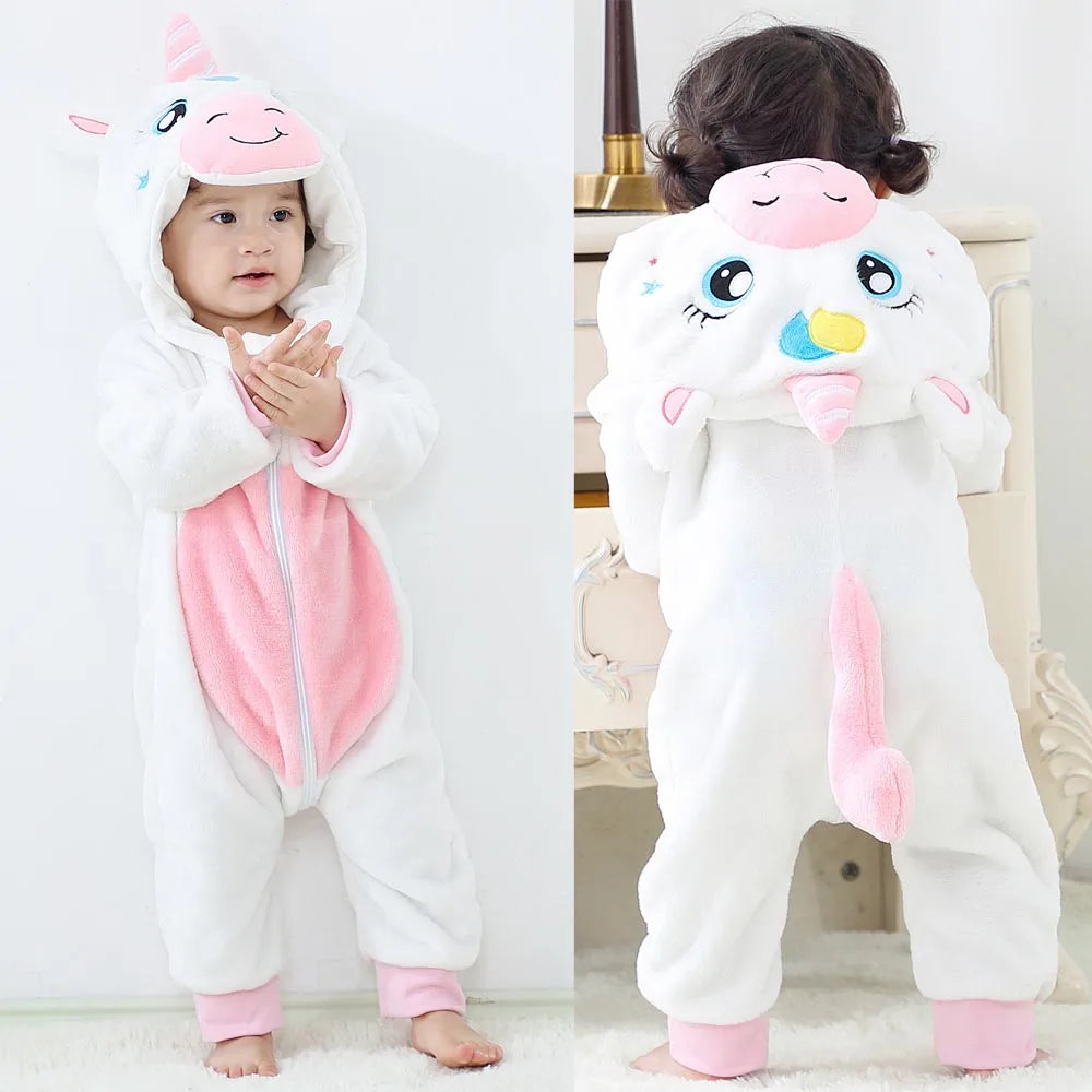 Baby Clothes Winter Pajamas Flannel Thermal Pijamas for Toddler Kids Boys Girls Squirrel Cow Onesies Infant Jumpsuit Pyjamas