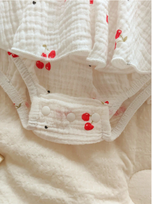 Vintaside Kids Baby Girls' Linen Blend Bodysuit, Long Sleeve & Pants, Comfortable Spring/Autumn