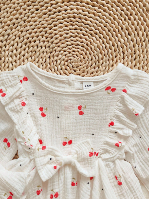 Vintaside Kids Baby Girls' Linen Blend Bodysuit, Long Sleeve & Pants, Comfortable Spring/Autumn