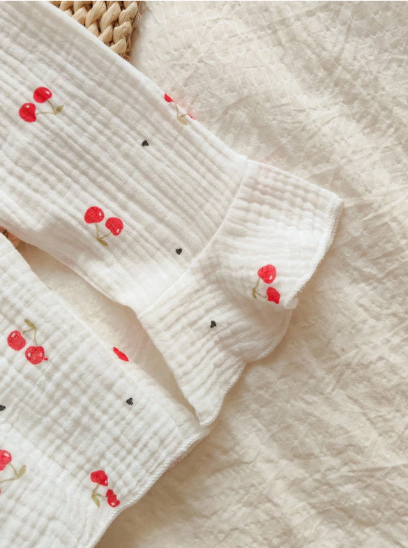 Vintaside Kids Baby Girls' Linen Blend Bodysuit, Long Sleeve & Pants, Comfortable Spring/Autumn