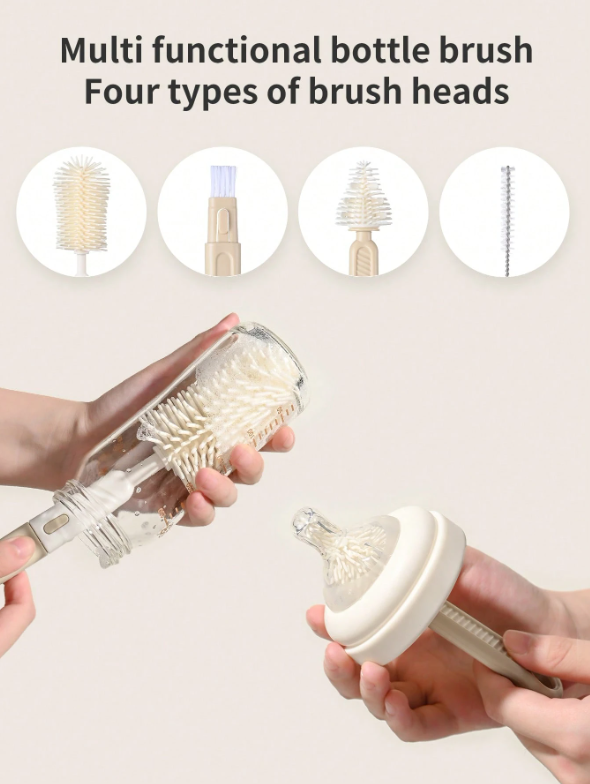 Baby Silicone Bottle Brush, Pacifier Brush, Straw Cleaning Tool, Bottle Mouth Brush