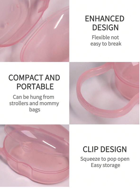 KUNT 1pc Multicolor PP Material Portable Baby Pacifier Dust-Proof And Dirt-Resistant Storage Box