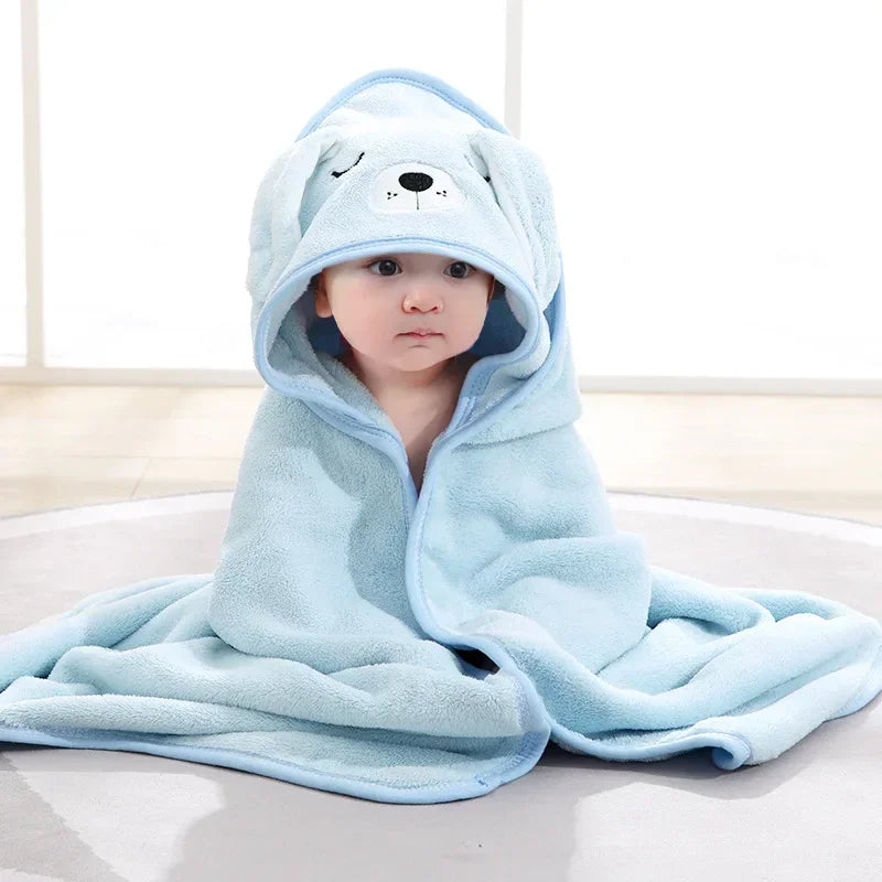 Cartoon Animal Baby Hooded Bath Towels Toddler Bathrobe Warm Sleeping Swaddle Wrap for Boys Girls Newborn Soft Towel Blanket