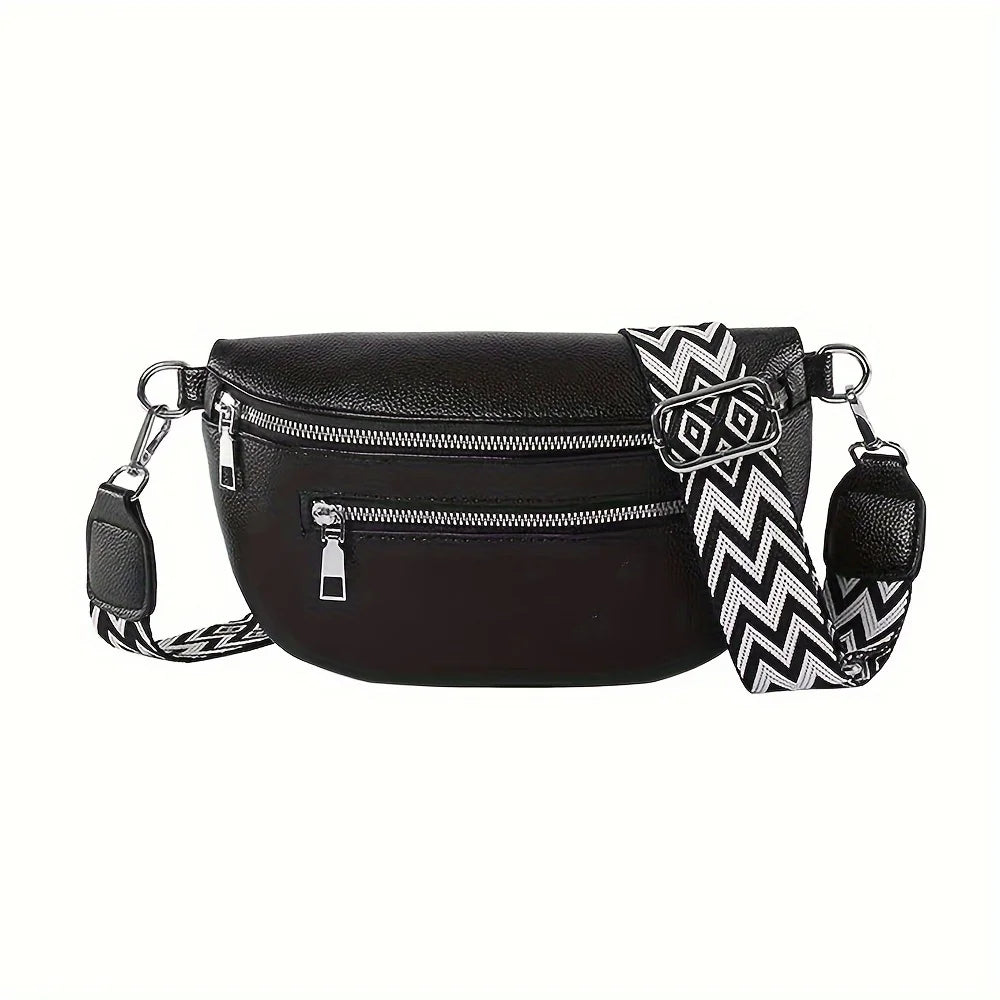 Soft Leather Women Fashion Casual Fanny Pack Saddle Bag New Fashion Chest Bag Single Shoulder Crossbody Bag Travel Mobile Phone