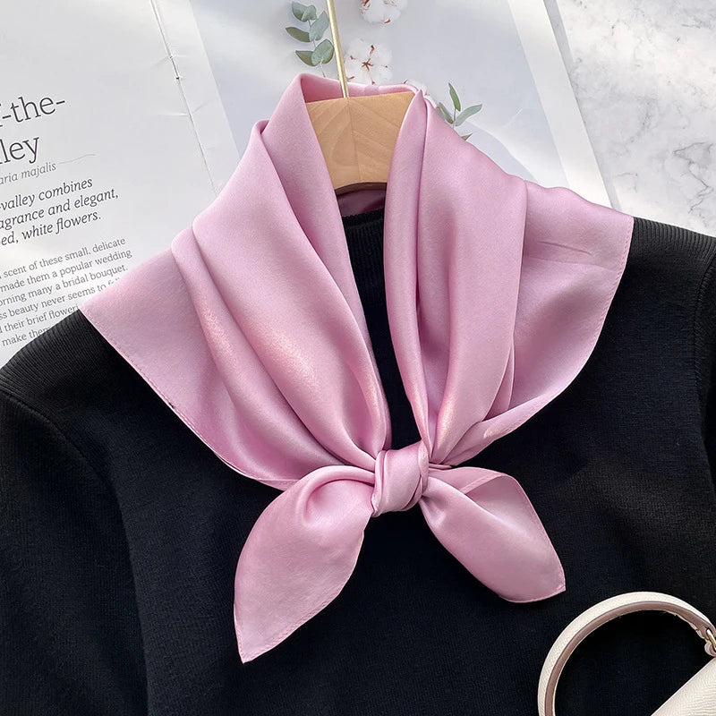 70Cm 100% Mulberry Silk Scarf Women Square Scarves Bandana Wrap Kerchief Mulberry Spring Fashion Luxury Headband Hijab Shawls