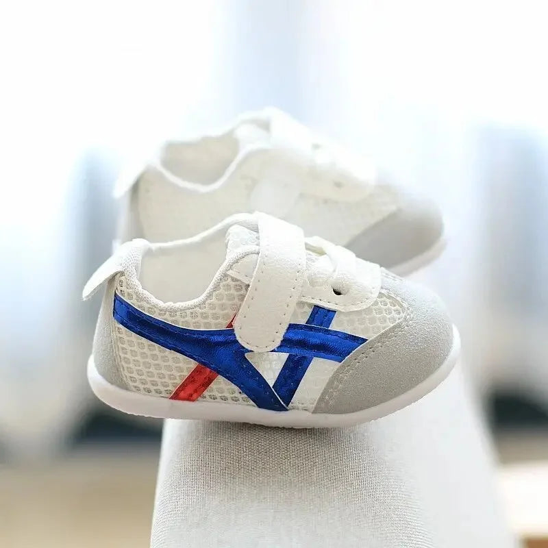 Baby Step Shoes Soft Bottom Anti-Slip 0-1 Year Old Toddler Learning to Walk White Sneakers Breathable Comfortable Infant Footwea