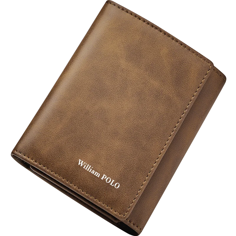 Wallet Men's short multi-functional wallet Driver's license Youth coin wallet card bag casual blue