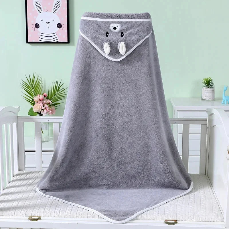 Cartoon Animal Baby Hooded Bath Towels Toddler Bathrobe Warm Sleeping Swaddle Wrap for Boys Girls Newborn Soft Towel Blanket