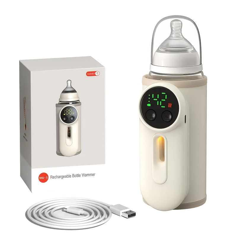 Fast Heating Portable Bottle Warmer Perfect for Travel Monitors Milk Volume LeakProof Accelerated Charging Wireless Can Be Used While Charging to Keep Nutritional Bottles Warm